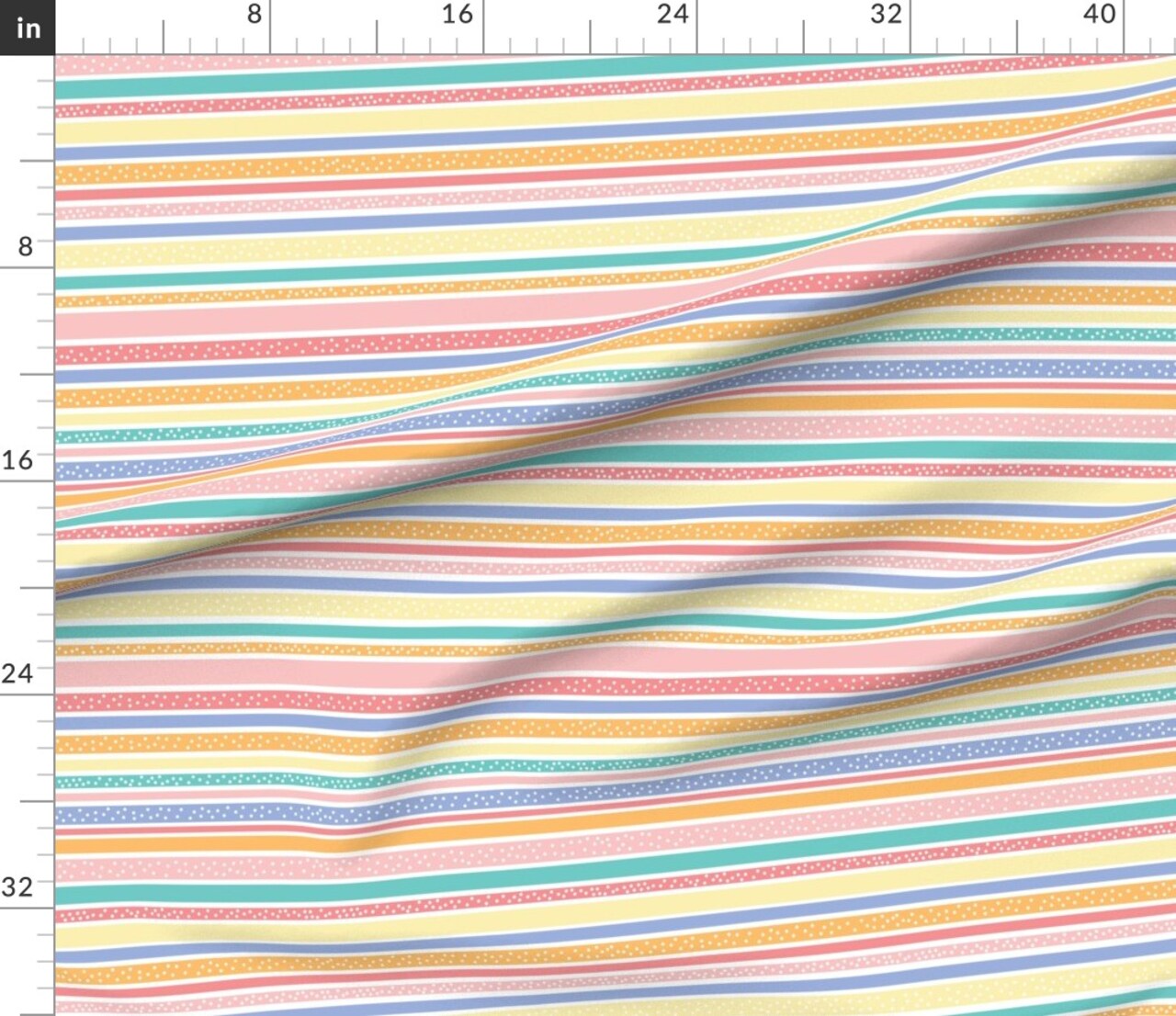 Pastel Stripes Colorful Polka Dots Playful Lines Nursery Custom Printed Fabric by Spoonflower Various Fabrics by the Yard or Fat Quarter